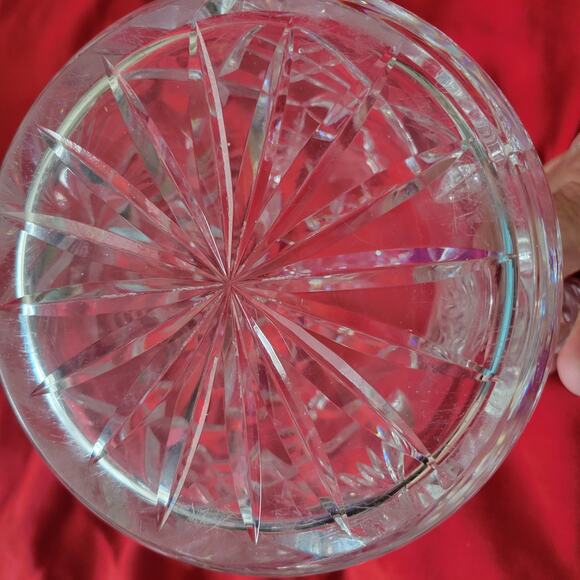 Vintage Lead Crystal Cut Glass Pitcher Stunning Brilliant Star Flower Pattern - Picture 9 of 12